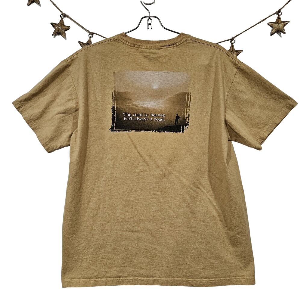 The Mountain Vintage Cotton Tshirt The Road To Heaven Isnt Always A Road Medium